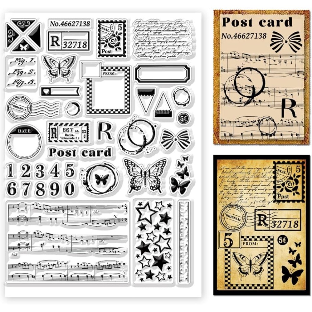 Clear Silicone Stamps For Card Making - Timbres-poste transparents en silicone, divers motifs,