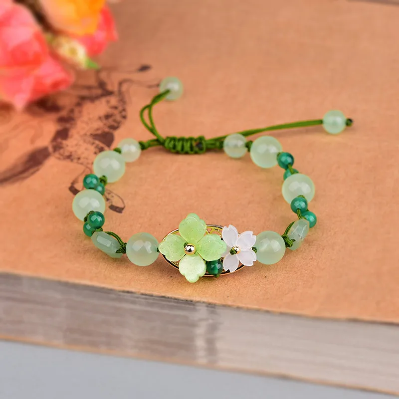 Beading - Bracelet de fleurs vertes diversifiées pour