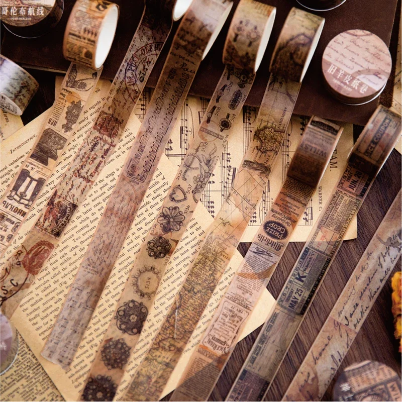 Vintage Junk Journal Scrapbooking Paper - Bandes Adhésives Vintage en Papier Washi