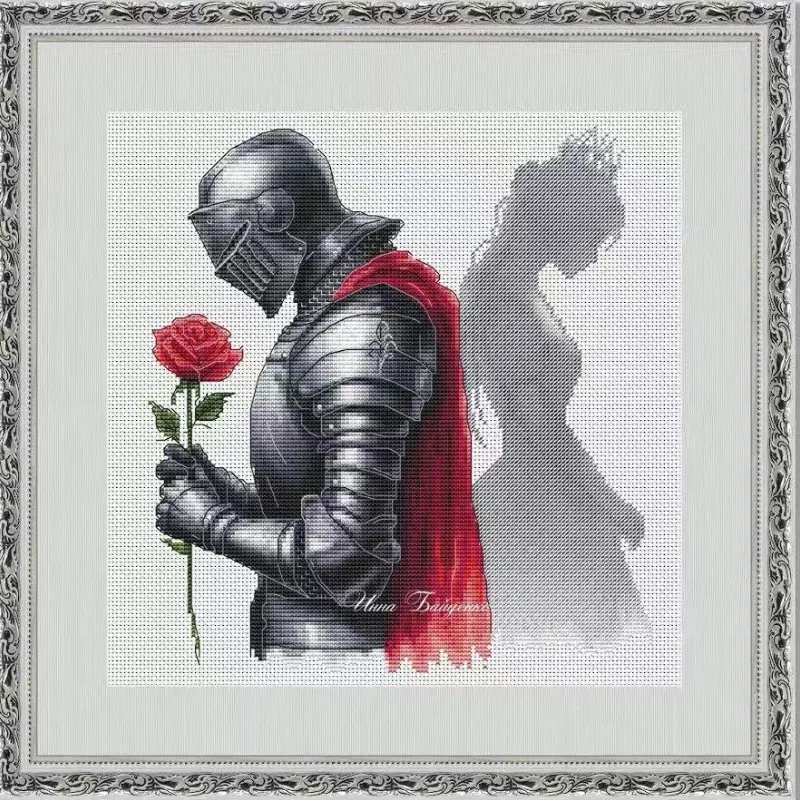 Cross Stitch Stamped Kits Beginners - [[CC4971 - Chevalier amoureux] Kit de