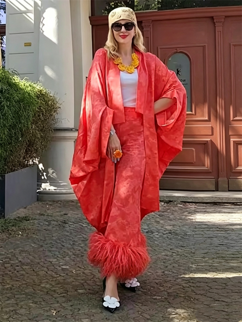 Kimono en satin jacquard flora - Embroidery avis et prix