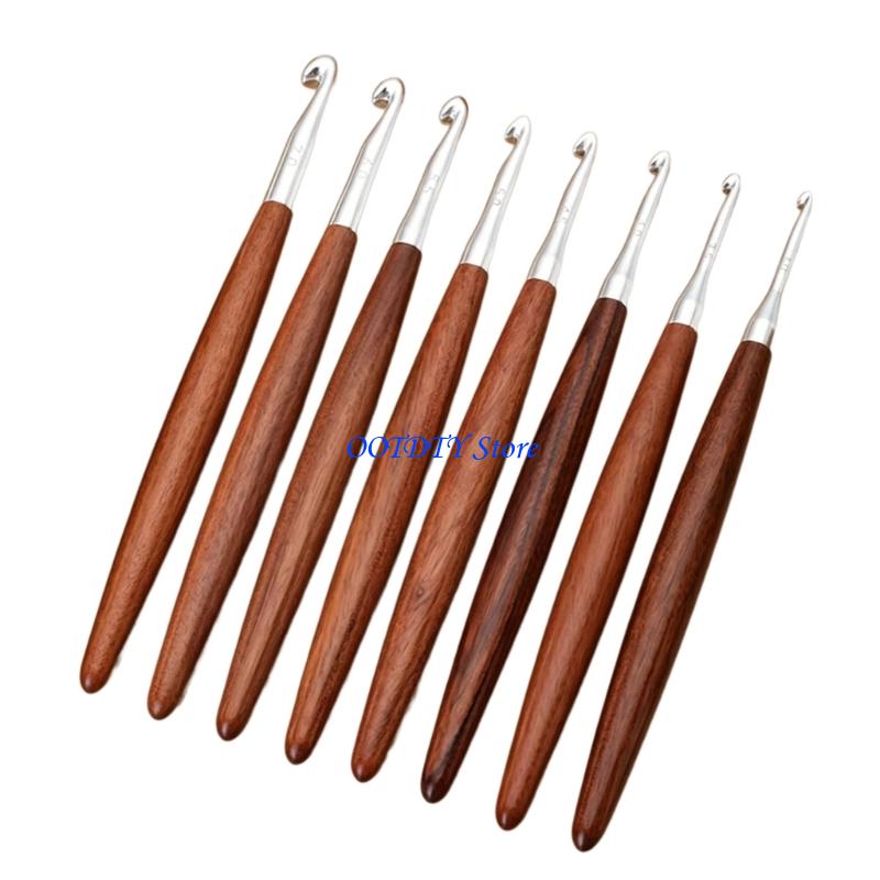 367A 8 pièces poignée en bois  - Wooden Crochet Hooks Ergonomic Handle avis et prix