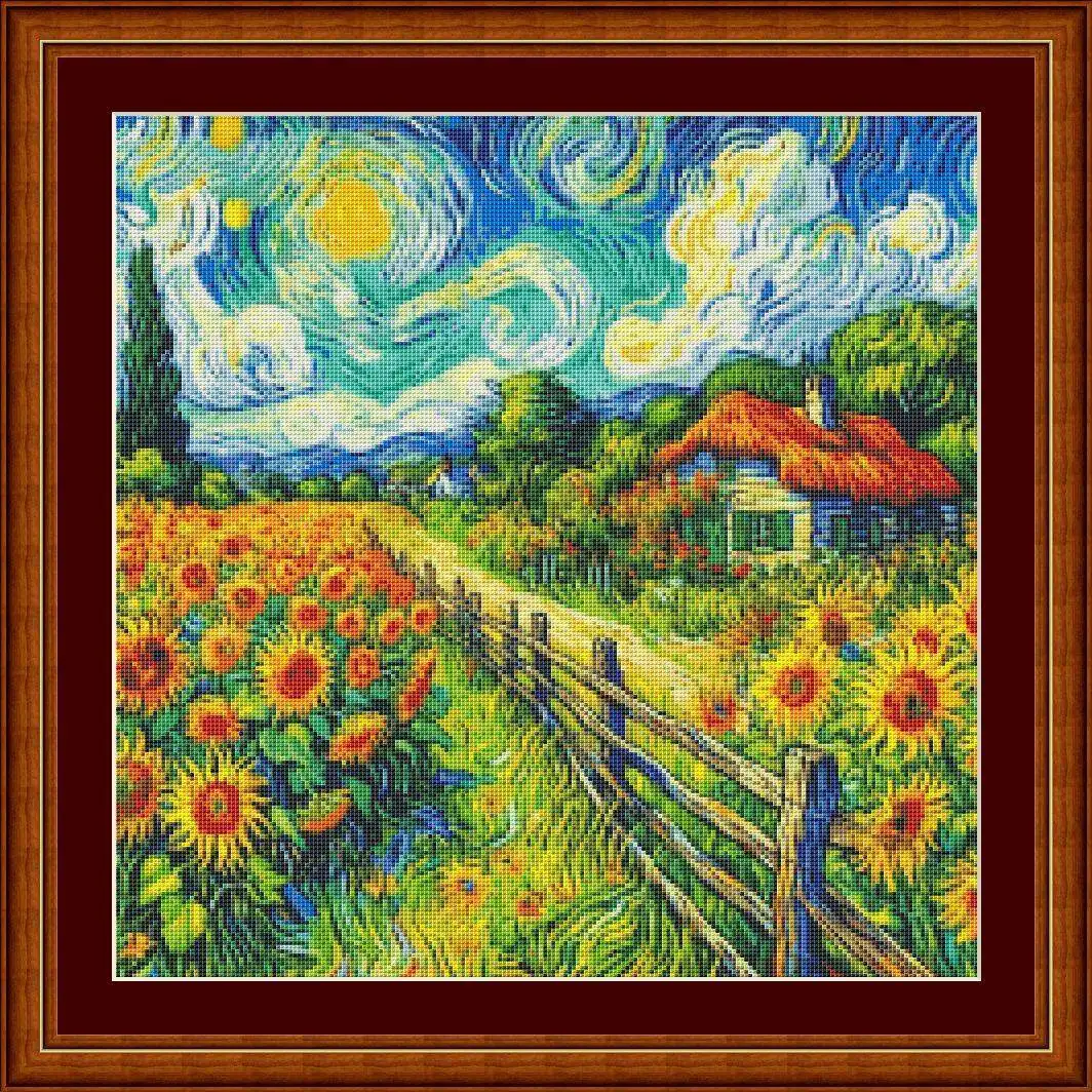 [[CC4656-Série Van Gogh Ferme  - Cross Stitch Stamped Kits Beginners avis et prix
