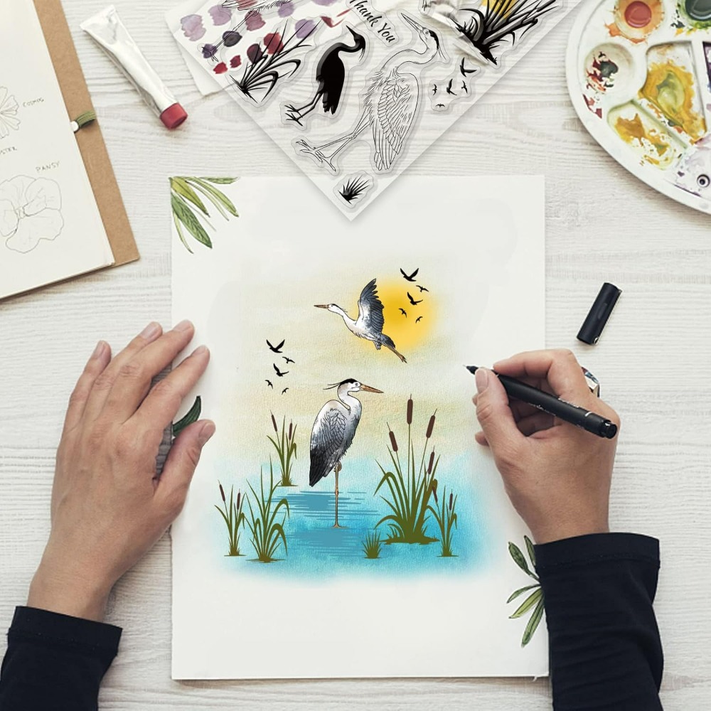 Heron Clear Stamps for Cards,  - Clear Silicone Stamps For Card Making avis et prix